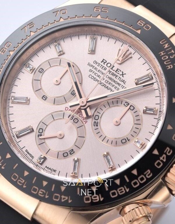 Rolex Daytona Sunduset Baguette Rose Gold Super Clone Eta