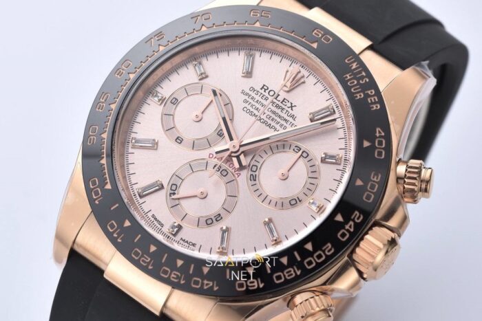 Rolex Daytona Sunduset Baguette Rose Gold Super Clone Eta