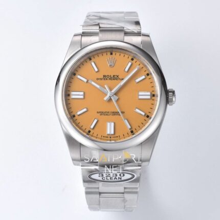 Rolex Oyster Perpetual 41mm Sarı Dial 124300 Super Clone Eta