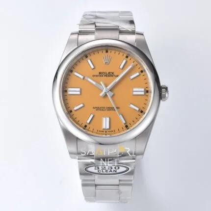 Rolex Oyster Perpetual 41mm Sarı Dial 124300 Super Clone Eta
