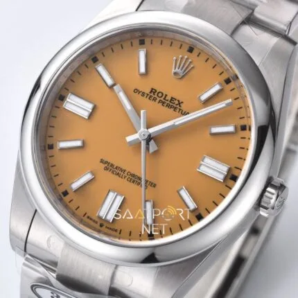 Rolex Oyster Perpetual 41mm Sarı Dial 124300 Super Clone Eta (5)