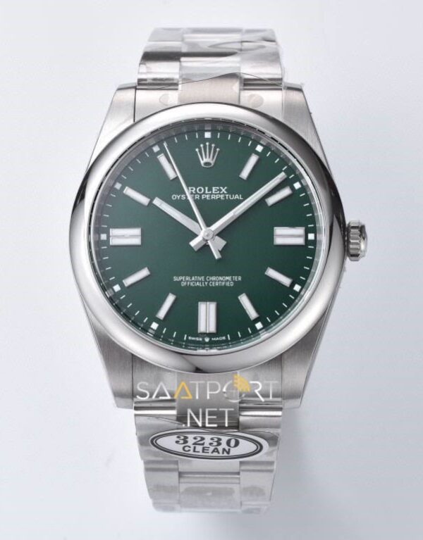 Rolex Oyster Perpetual 41mm Yeşil Kadran 124300 Super Clone Eta