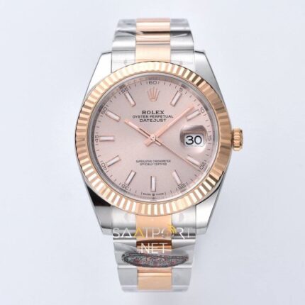 Rolex Datejust 41mm Çelik Rose Altın Sundust 126331 Super Clone Eta