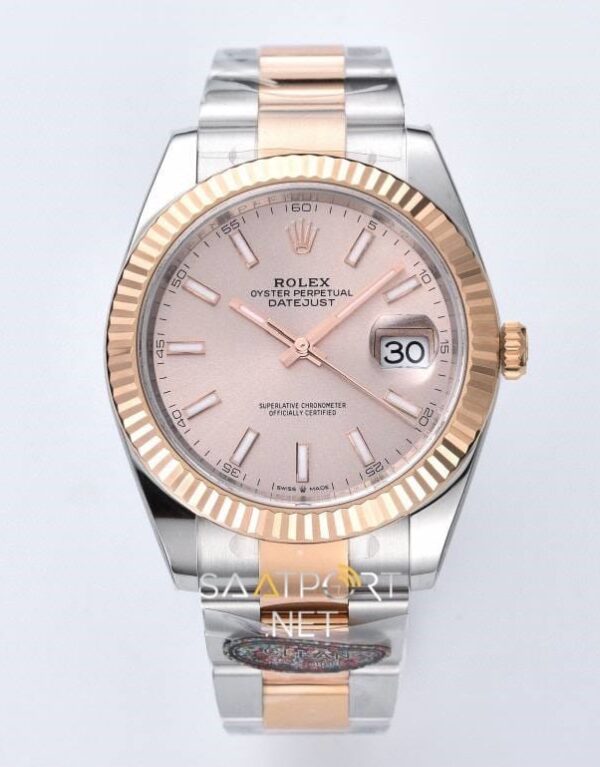 Rolex Datejust 41mm Çelik Rose Altın Sundust 126331 Super Clone Eta