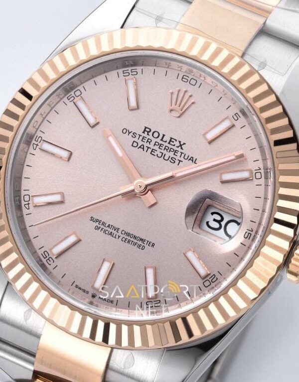 Rolex Datejust 41mm Çelik Rose Altın Sundust 126331 Super Clone Eta (9)