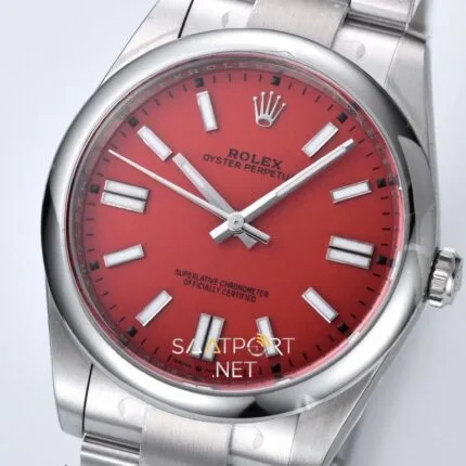 Rolex Oyster Perpetual 41mm Kırmızı Kadran Super Clone Eta Clean (4)