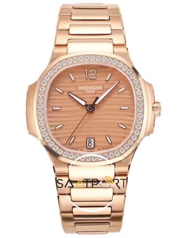 Patek Philippe Nautilus 7118 Full Taş Bezel 35mm Rose Kasa Eta
