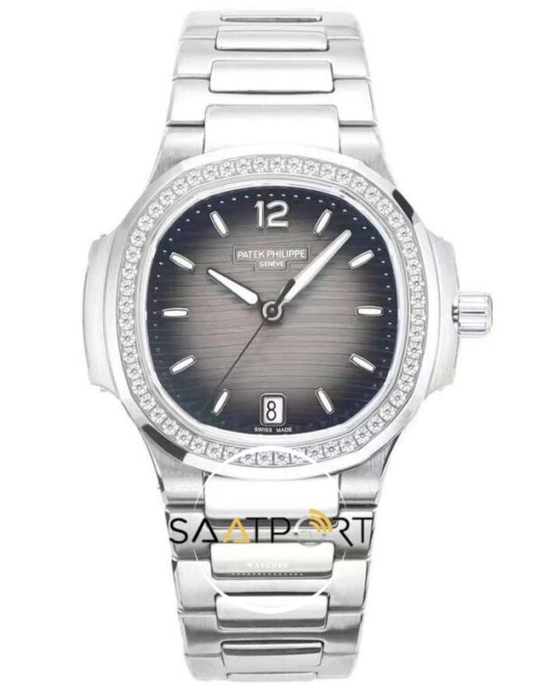 Patek Philippe Nautilus 7118 Gri Kadran Full Taş Bezel 35mm Eta