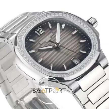 Patek Philippe Nautilus 7118 Gri Kadran Full Taş Bezel 35mm Eta