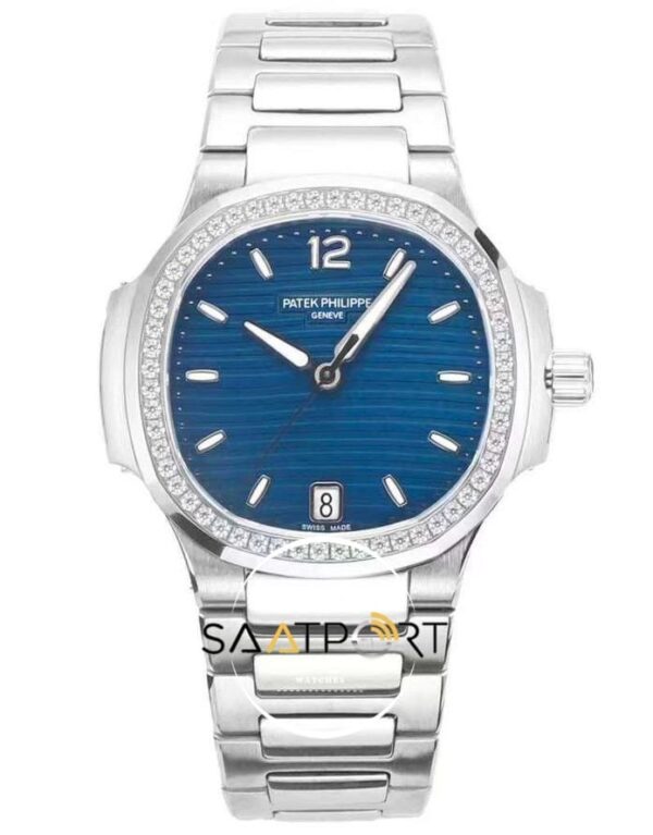 Patek Philippe Nautilus 7118 Mavi Kadran Full Taşlı Bezel 35mm Eta