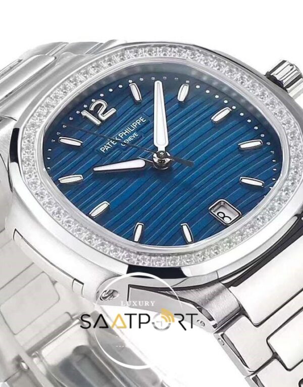 Patek Philippe Nautilus 7118 Mavi Kadran Full Taşlı Bezel 35mm Eta