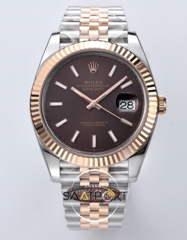 Rolex Datejust 41mm Brown Everose Jübilee 126331 Clean Factory