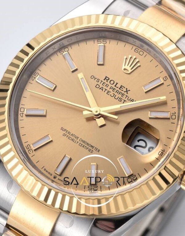 Rolex Datejust 41mm Gold Dial Oyster Kordon Super Clone Eta (2)