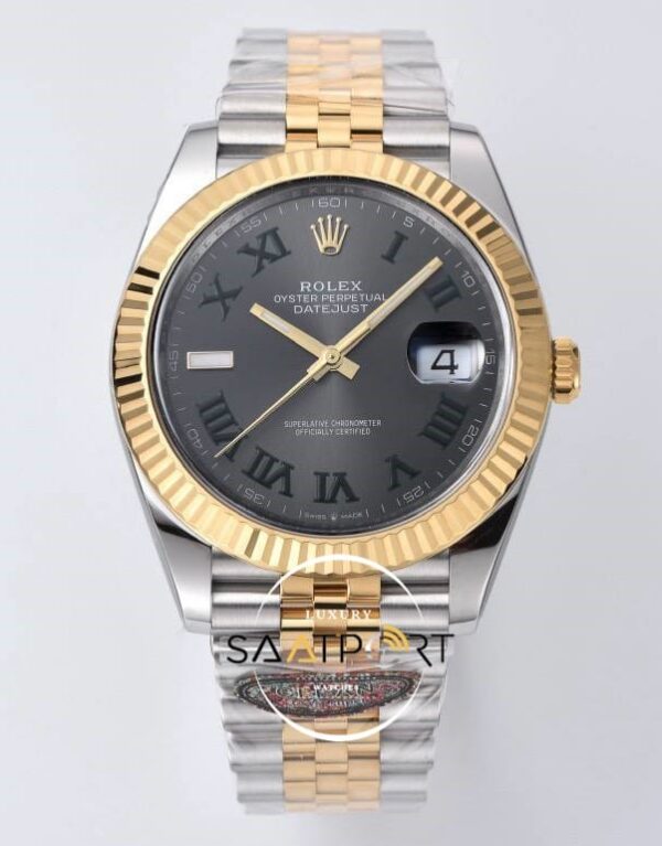 Rolex Datejust 41mm Grey Roman Wimbledon Dial 126333 Super Clone Eta