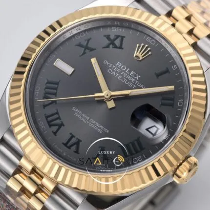 Rolex Datejust 41mm Grey Roman Wimbledon Dial 126333 Super Clone Eta (2)