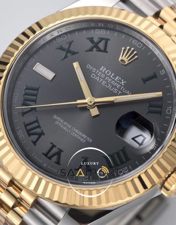 Rolex Datejust 41mm Grey Roman Wimbledon Dial 126333 Super Clone Eta (2)