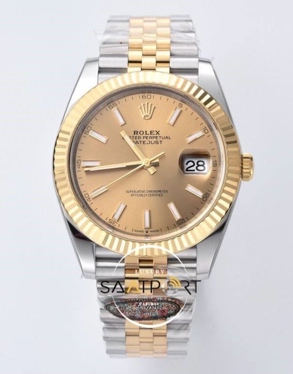Rolex Datejust 41mm Gold Dial 126333 Super Clone Eta