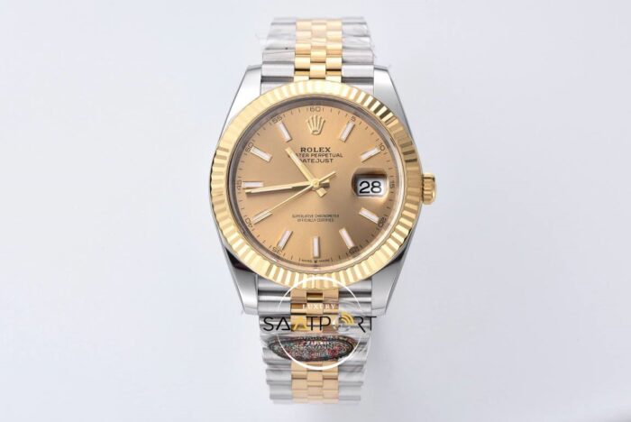 Rolex Datejust 41mm Gold Dial 126333 Super Clone Eta