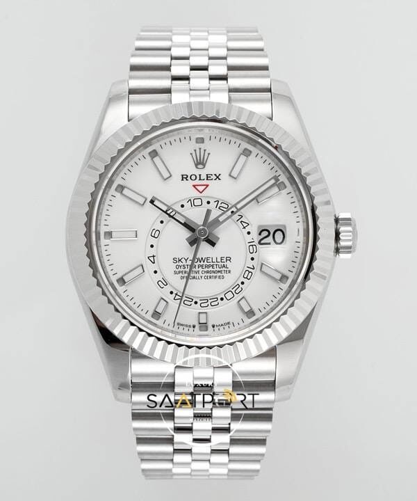 Rolex Sky Dweller 42 mm Beyaz Kadran Jübilee 336934 Super Clone Eta