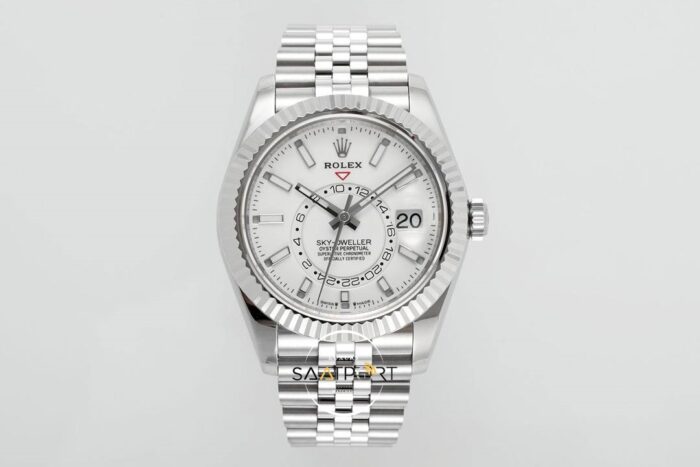 Rolex Sky Dweller 42 mm Beyaz Kadran Jübilee 336934 Super Clone Eta