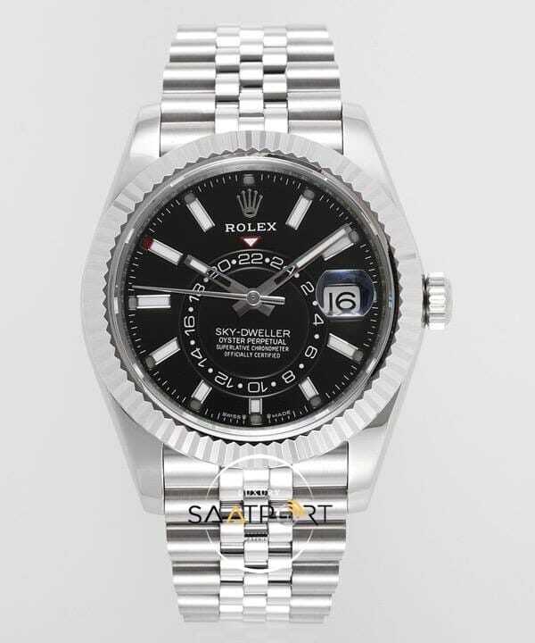 Rolex Sky Dweller 42 mm Siyah Kadran Jübilee 336934 Super Clone Eta