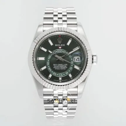 Rolex Sky Dweller 42 mm Yeşil Kadran Jübilee 336934 Super Clone ETA