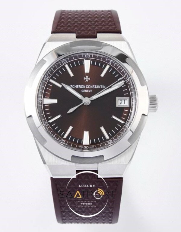 Vacheron Constantin Overseas Dual Time Kahverengi Silikon Kordon Super Clone Eta