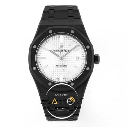 Audemars Piguet Royal Oak 15400 White Dial in DLC ETA