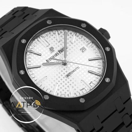 Audemars Piguet Royal Oak 15400 White Dial in DLC ETA