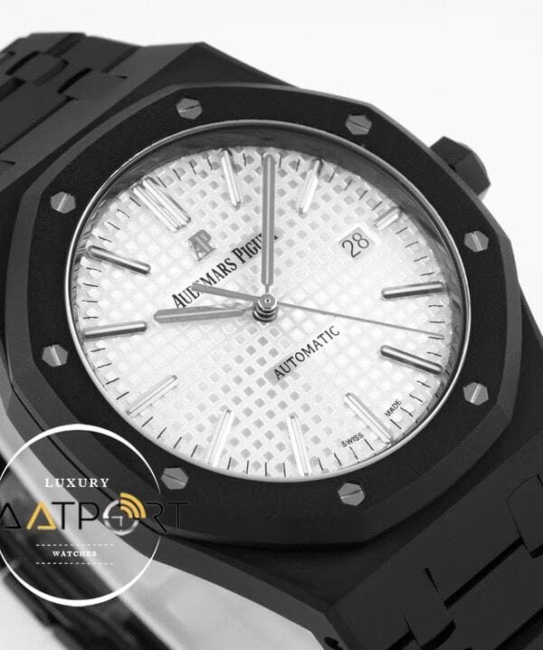 Audemars Piguet Royal Oak 15400 White Dial in DLC ETA
