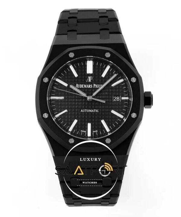 Audemars Piguet Royal Oak 15400ST Black Dial in DLC ETA