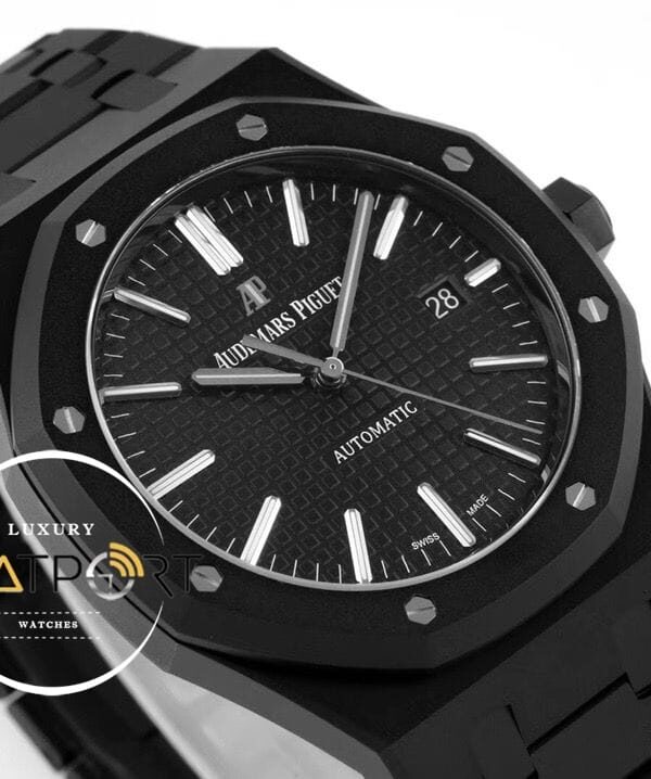 Audemars Piguet Royal Oak 15400ST Black Dial in DLC ETA