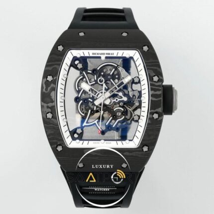 Richard Bubba Watson Americas Edition RM055 Beyaz İskelet Kadran Tourbillon Karbon Kasa ZF ETA