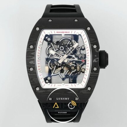 Richard Mille Limited Edition RM055 Beyaz İskelet Kadran Tourbillon Karbon Kasa ZF ETA