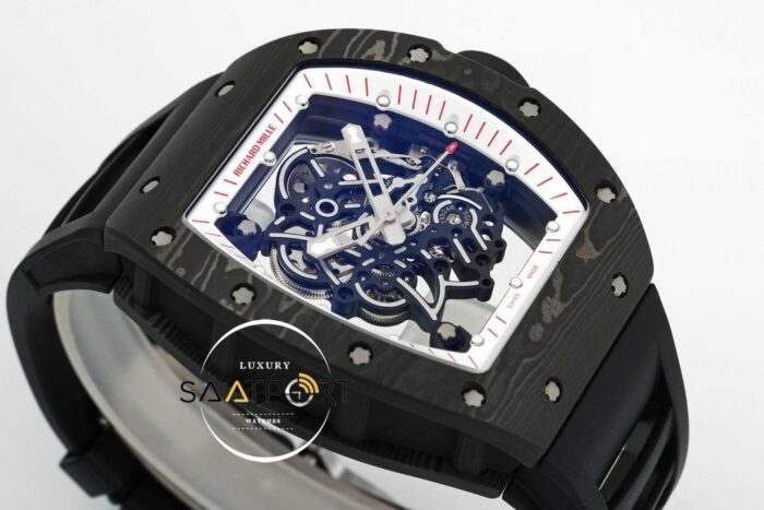 Richard Mille Limited Edition RM055 Beyaz İskelet Kadran Tourbillon Karbon Kasa ZF ETA