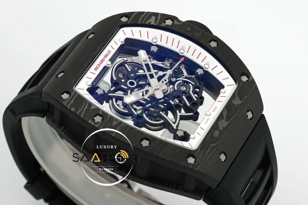 Richard Mille Limited Edition RM055 Beyaz İskelet Kadran Tourbillon Karbon Kasa ZF ETA (3) Richard Mille Limited Edition RM055 Beyaz İskelet Kadran Tourbillon Karbon Kasa ZF ETA