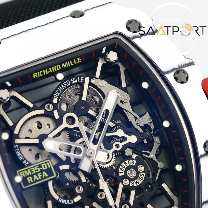 Richard Mille NTPT RM35-01 RAFA Karbon Kasa Dokuma Siyah Velcro Kayış BBRF ETA