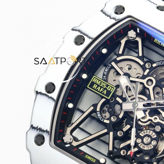 Richard Mille NTPT RM35-01 RAFA Karbon Kasa Dokuma Siyah Velcro Kayış BBRF ETA