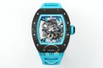 Richard Mille RM055 Yas Marina Circuit Turkuaz İskelet Kadran Tourbillon Karbon Kasa ZF ETA