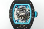 Richard Mille RM055 Yas Marina Circuit Turkuaz İskelet Kadran Tourbillon Karbon Kasa ZF ETA