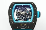 Richard Mille RM055 Yas Marina Circuit Turkuaz İskelet Kadran Tourbillon Karbon Kasa ZF ETA