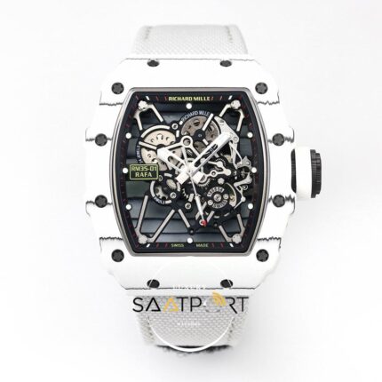 Richard Mille RM35-01 RAFA NTPT Beyaz Karbon Kasa Dokuma Velcro Kayış BBRF ETA