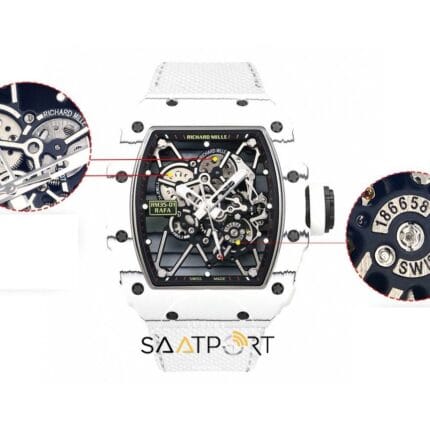 Richard Mille RM35-01 RAFA NTPT Beyaz Karbon Kasa Dokuma Velcro Kayış BBRF ETA
