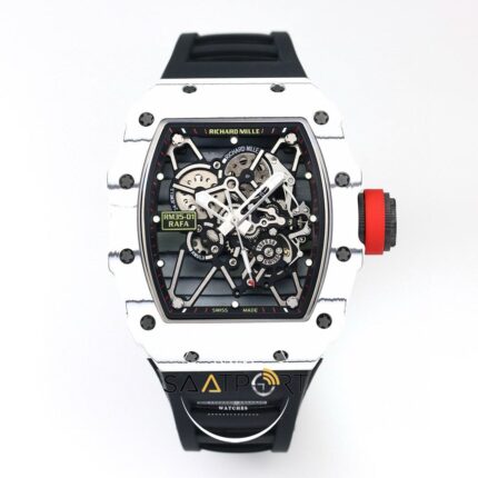 Richard Mille RM35-01 RAFA NTPT Karbon Beyaz Kasa Siyah Kauçuk Kayış BBRF ETA