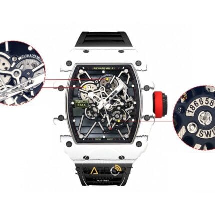 Richard Mille RM35-01 RAFA NTPT Karbon Beyaz Kasa Siyah Kauçuk Kayış BBRF ETA