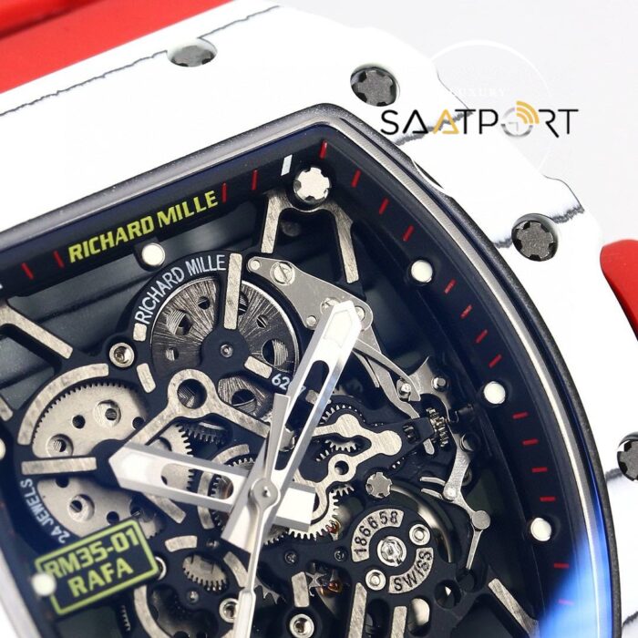 Richard Mille RM35-01 RAFA NTPT Karbon Fiber Kasa Kırmızı Kauçuk BBRF ETA