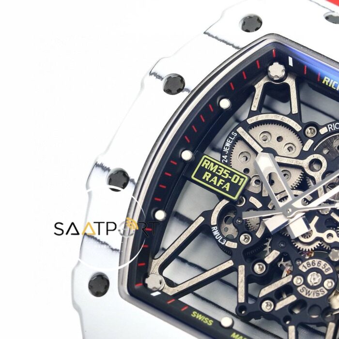 Richard Mille RM35-01 RAFA NTPT Karbon Fiber Kasa Kırmızı Kauçuk BBRF ETA