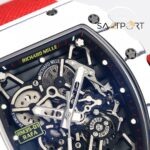 Richard Mille RM35-01 RAFA NTPT Karbon Kasa Dokuma Kırmızı Velcro Kayış BBRF ETA