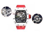 Richard Mille RM35-01 RAFA NTPT Karbon Kasa Dokuma Kırmızı Velcro Kayış BBRF ETA