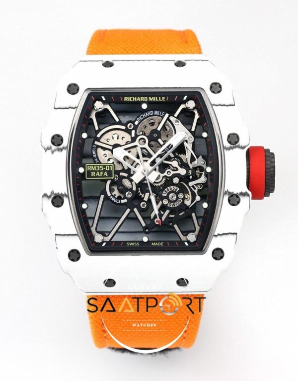Richard Mille RM35-01 RAFA NTPT Karbon Kasa Dokuma Velcro Kayış BBRF ETA
